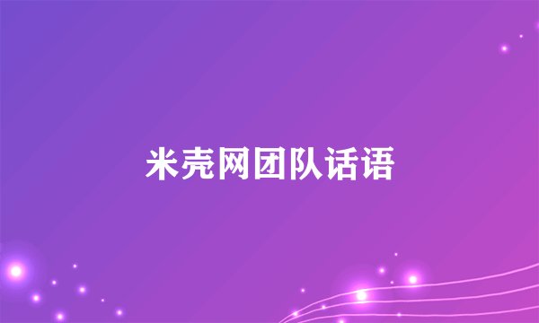 米壳网团队话语