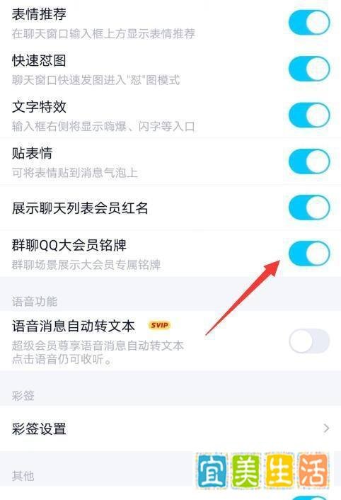 手机qq群聊QQ大会员铭牌怎么关闭和开启