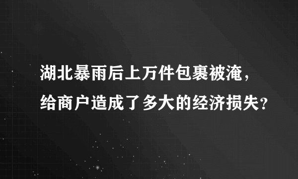 湖北暴雨后上万件包裹被淹，给商户造成了多大的经济损失？