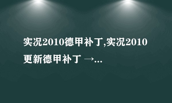 实况2010德甲补丁,实况2010更新德甲补丁 → 最新实况2010德甲球队补丁
