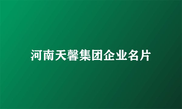 河南天馨集团企业名片
