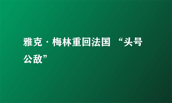 雅克·梅林重回法国 “头号公敌”
