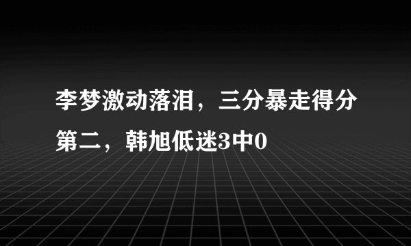 李梦激动落泪，三分暴走得分第二，韩旭低迷3中0