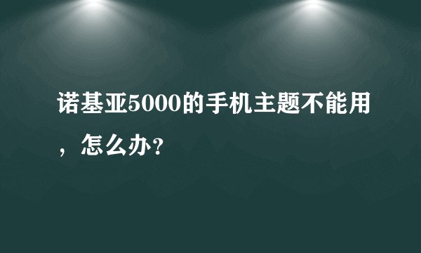 诺基亚5000的手机主题不能用，怎么办？