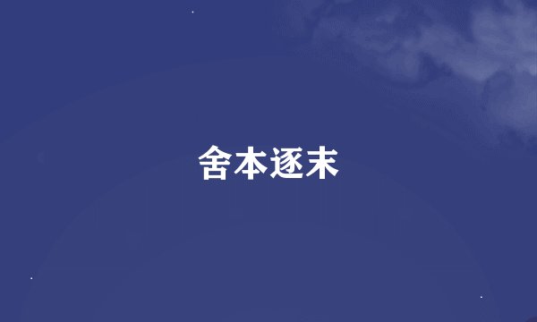 舍本逐末