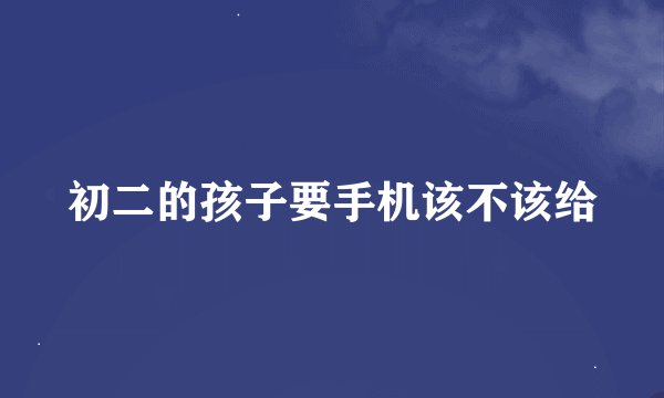 初二的孩子要手机该不该给