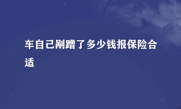 车自己剐蹭了多少钱报保险合适