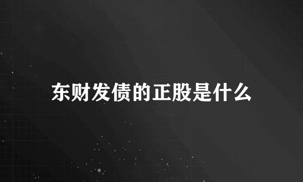 东财发债的正股是什么