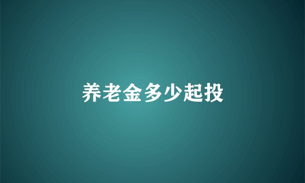 养老金多少起投