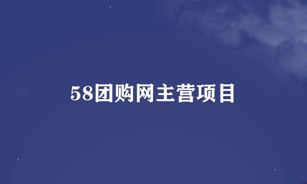 58团购网主营项目