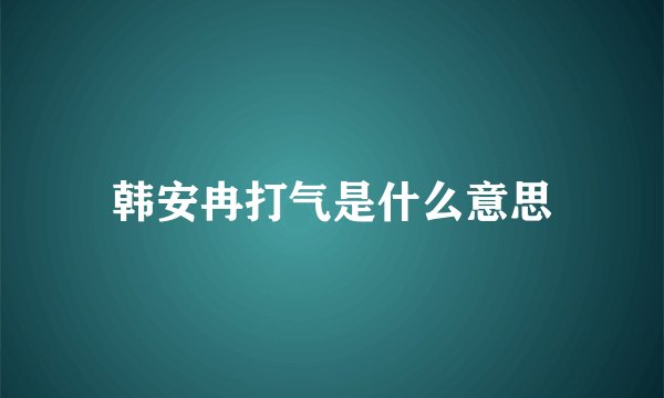 韩安冉打气是什么意思