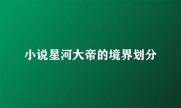 小说星河大帝的境界划分