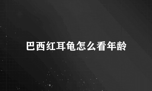 巴西红耳龟怎么看年龄