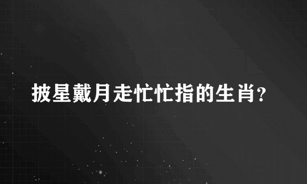 披星戴月走忙忙指的生肖？