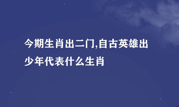 今期生肖出二门,自古英雄出少年代表什么生肖