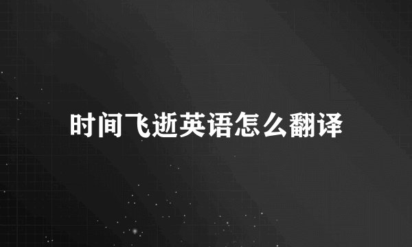 时间飞逝英语怎么翻译
