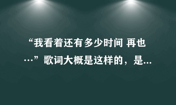 “我看着还有多少时间 再也…”歌词大概是这样的，是什么歌？