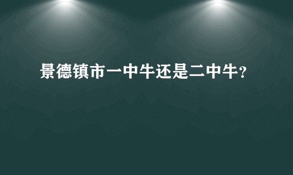 景德镇市一中牛还是二中牛？