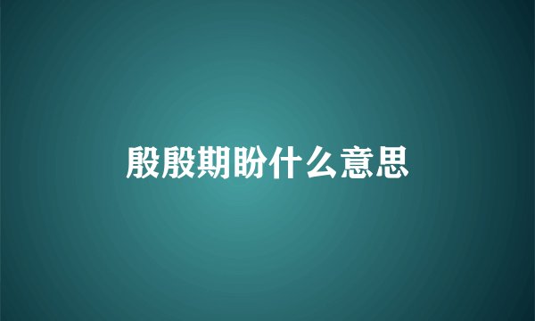 殷殷期盼什么意思