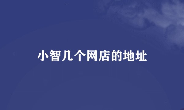 小智几个网店的地址