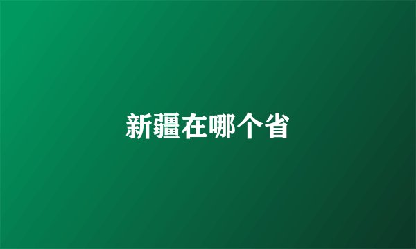 新疆在哪个省