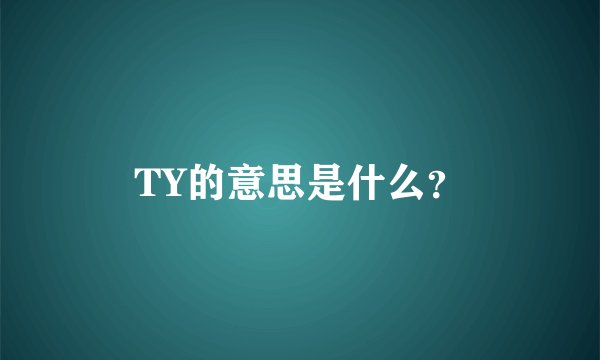 TY的意思是什么？