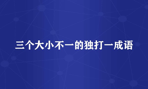 三个大小不一的独打一成语