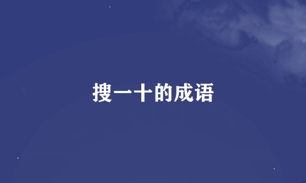 搜一十的成语