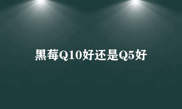 黑莓Q10好还是Q5好