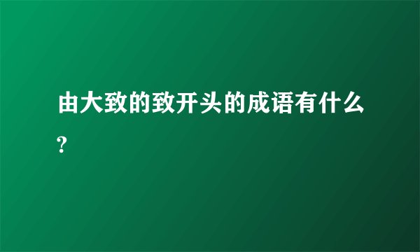 由大致的致开头的成语有什么?
