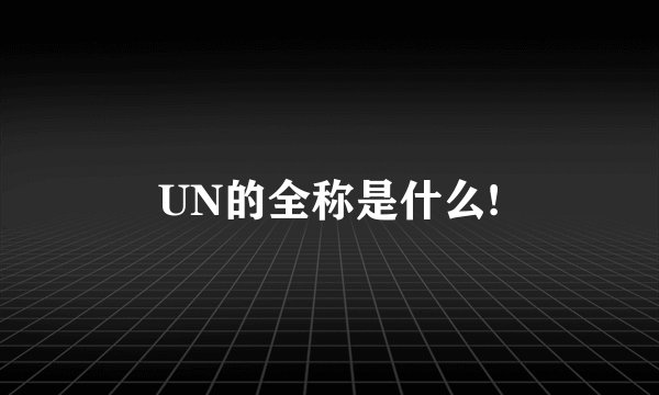 UN的全称是什么!