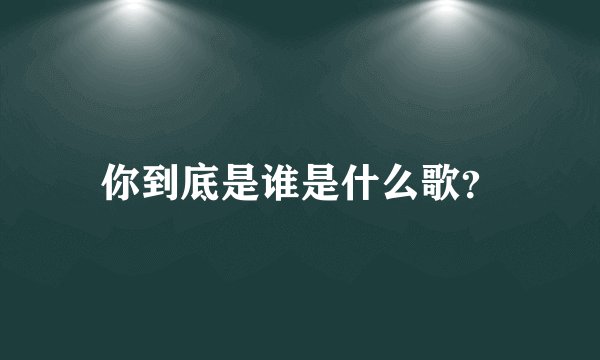 你到底是谁是什么歌？