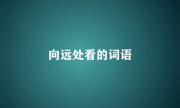 向远处看的词语