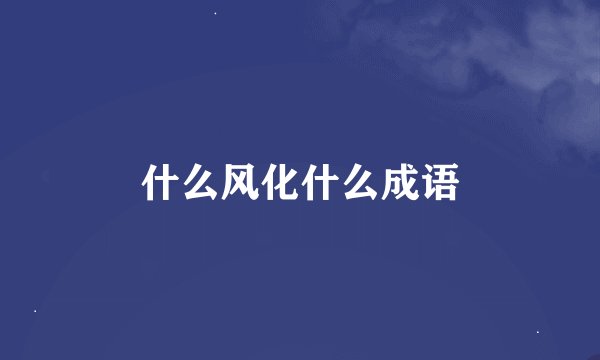 什么风化什么成语