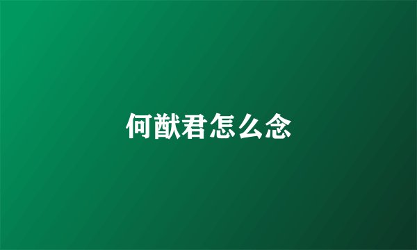 何猷君怎么念