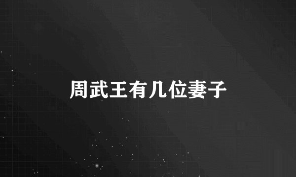 周武王有几位妻子