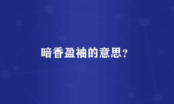 暗香盈袖的意思？