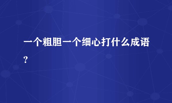 一个粗胆一个细心打什么成语？