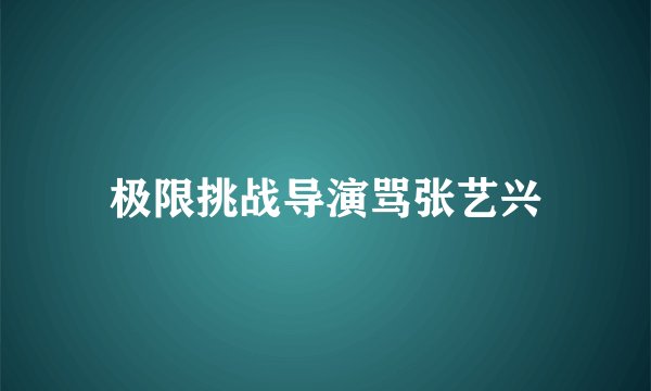 极限挑战导演骂张艺兴