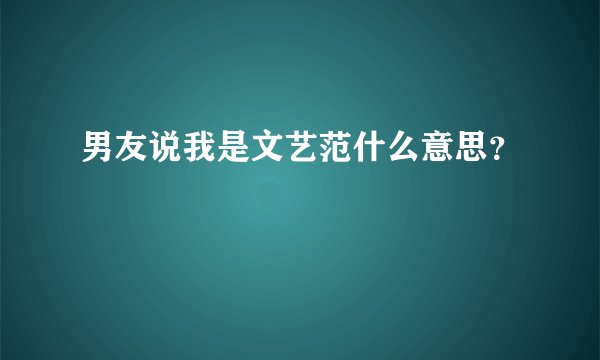 男友说我是文艺范什么意思？