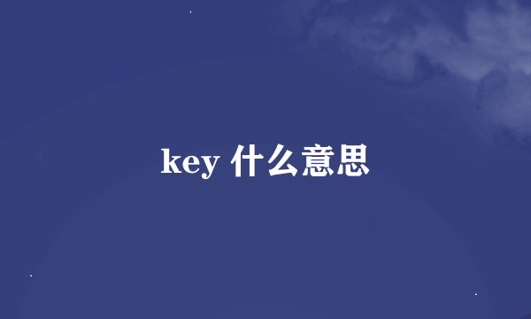 key 什么意思