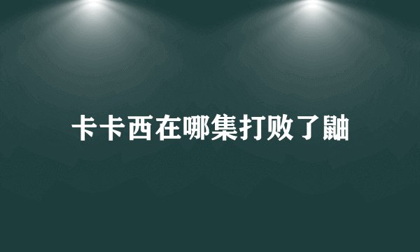 卡卡西在哪集打败了鼬