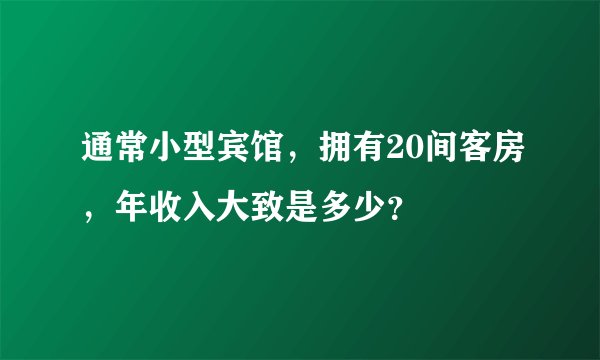 通常小型宾馆，拥有20间客房，年收入大致是多少？