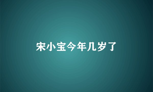 宋小宝今年几岁了