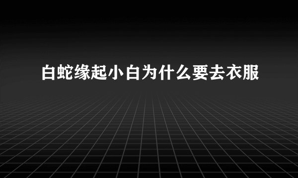 白蛇缘起小白为什么要去衣服