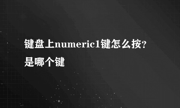 键盘上numeric1键怎么按？是哪个键