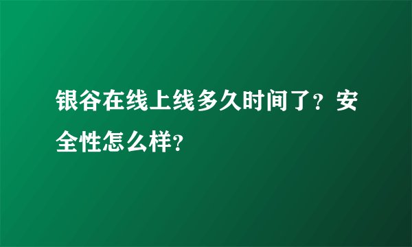 银谷在线上线多久时间了？安全性怎么样？