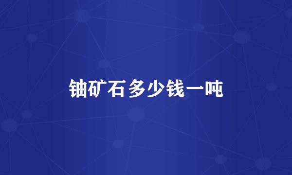 铀矿石多少钱一吨