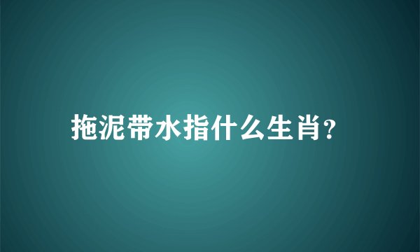 拖泥带水指什么生肖？