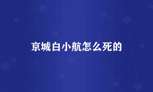 京城白小航怎么死的
